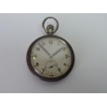 Military Pocket Watch - Seen Running, Glass Cracked