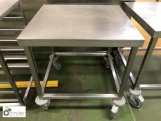 Mobile stainless steel Preparation Table, 690mm x 630mm (please note there is a lift out charge