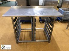 Stainless steel Preparation Table, 1230mm x 610mm, with tray storage (please note there is a lift