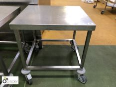 Mobile stainless steel Preparation Table, 690mm x 630mm (please note there is a lift out charge