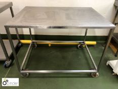 Mobile stainless steel Preparation Table, 1120mm x 810mm (please note there is a lift out charge