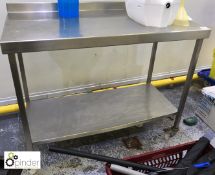 Stainless steel mobile Preparation Table, 1200mm x 650mm, with shelf under (please note there is a