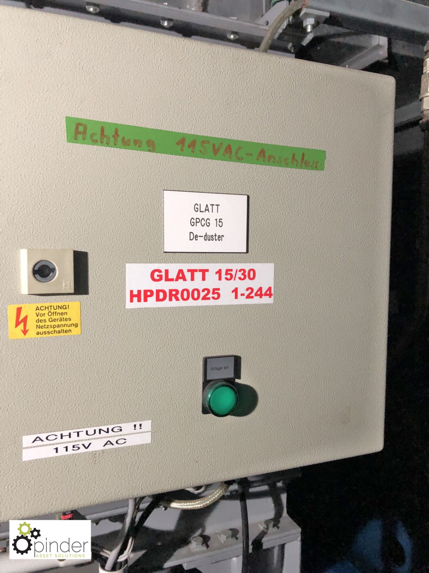 Glatt 15/30 Fluid Bed Dryer Granulator, year 2000, serial number 101773, voltage 3 x 415volts, - Image 12 of 19