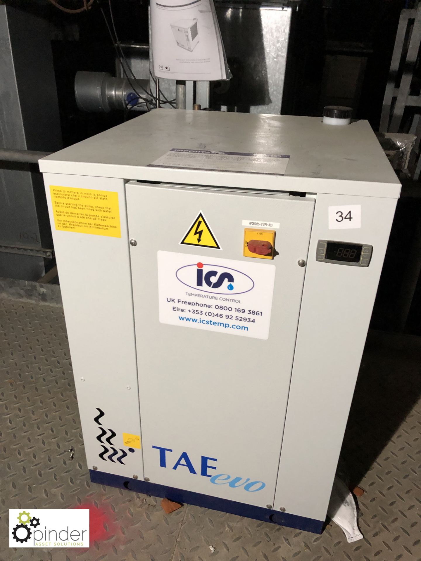 ICS TAE Evo MIO Water Chiller, year 2013, serial number 38178800698 (please note there is a lift out