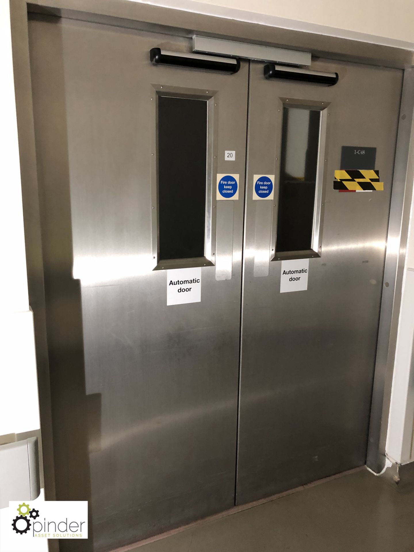 Pair stainless steel Auto Closing Doors, 1730mm wide x 2100mm high (please note there is a lift - Image 3 of 3