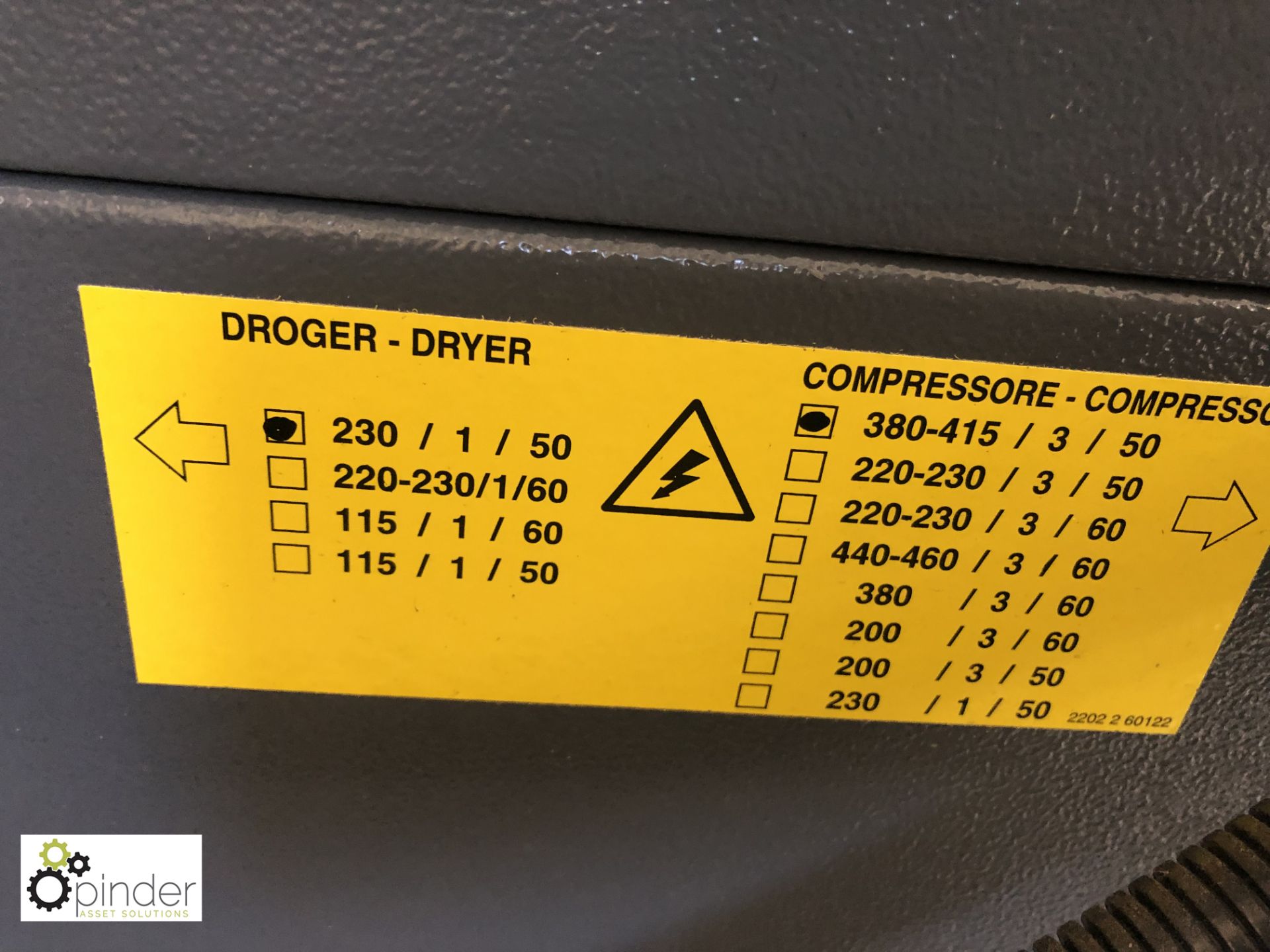 Atlas Copco GX5FF EP receiver mounted Packaged Air Compressor, with built in dryer, 200litre tank, - Image 4 of 6