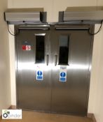 Pair stainless steel Auto Closing Doors, 1730mm wide x 2100mm high (please note there is a lift