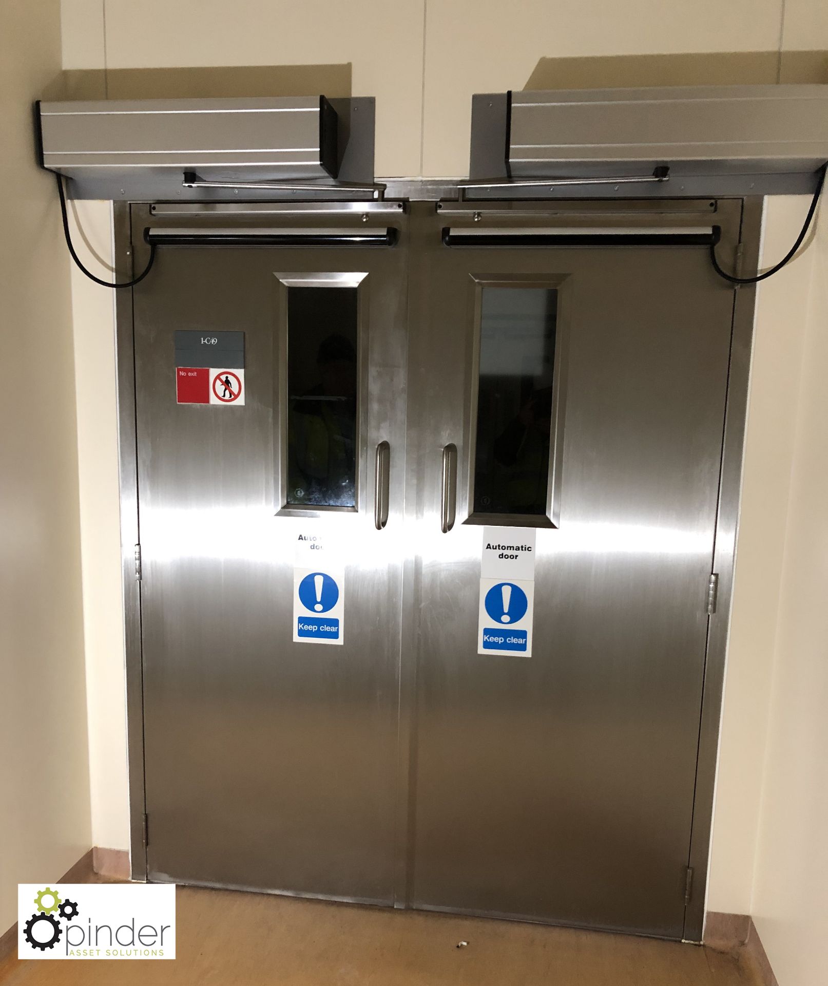 Pair stainless steel Auto Closing Doors, 1730mm wide x 2100mm high (please note there is a lift