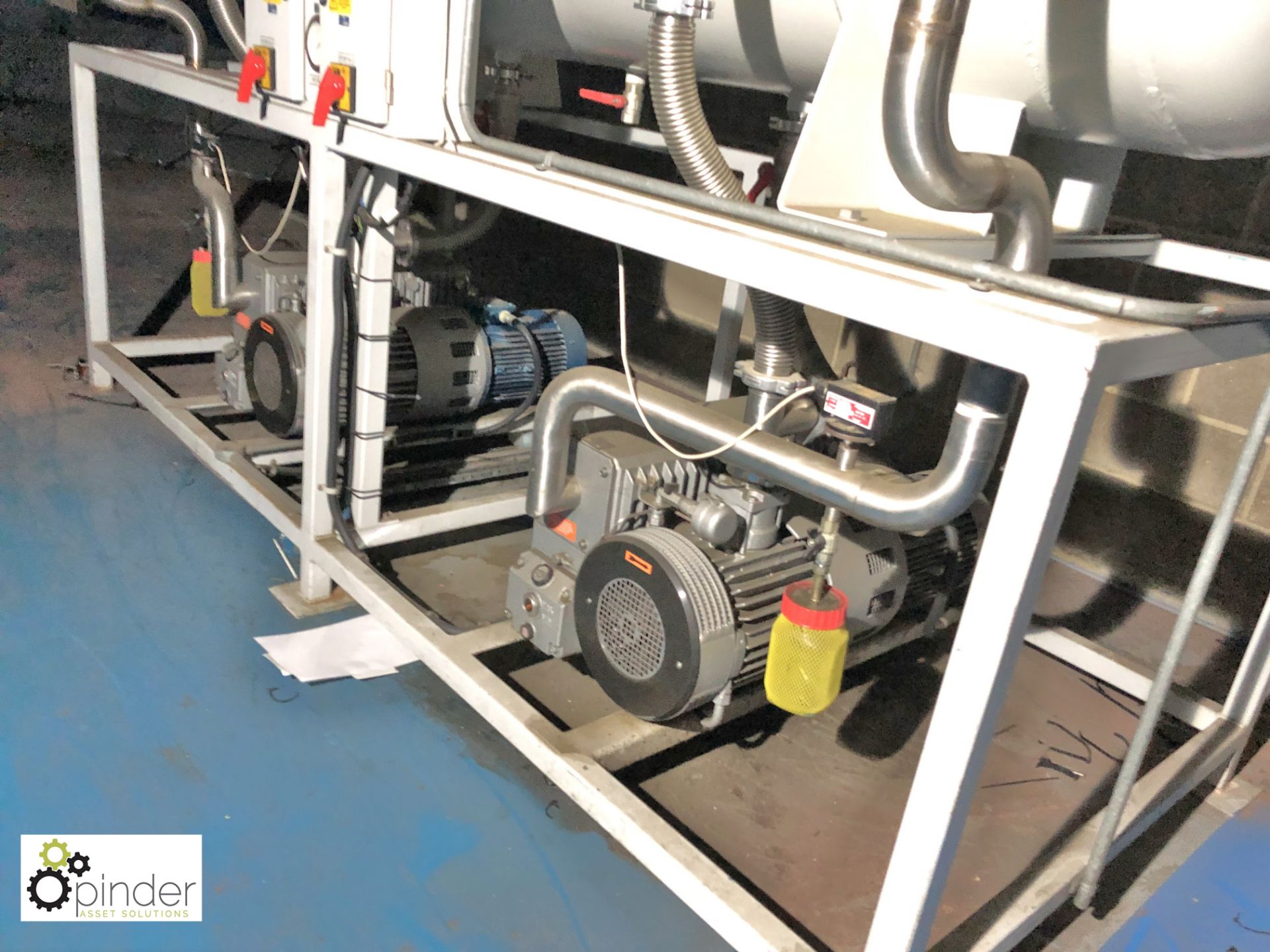 Frame mounted Vacuum System comprising 2 Busch RC250C vacuum pumps, horizontal tank, filters, - Image 3 of 12