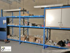 3 bays boltless Racking with chipboard shelving (please note there is a lift out charge of £50