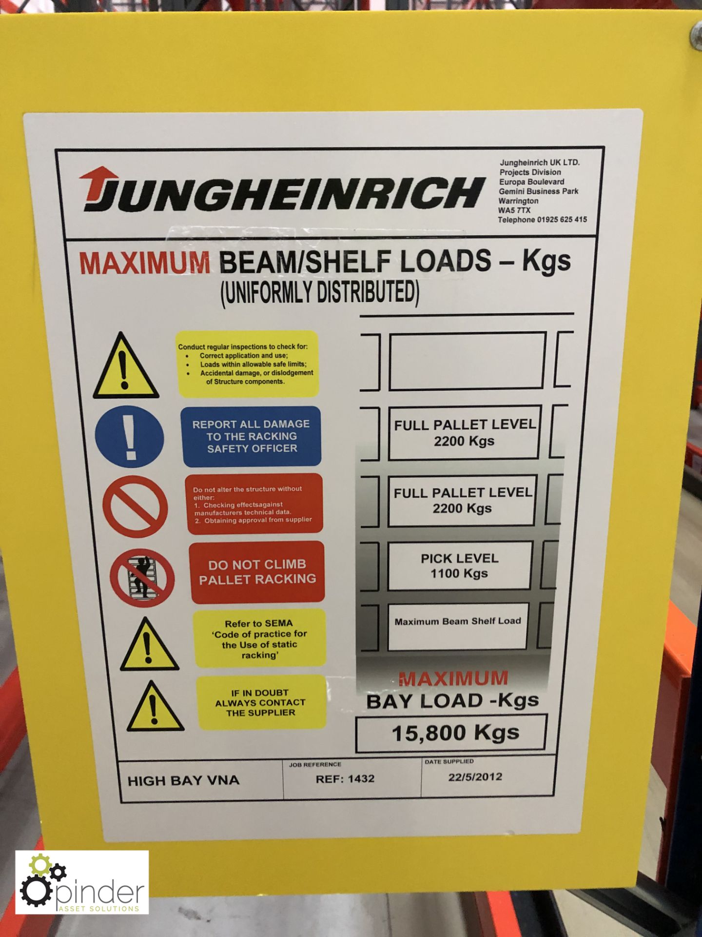 10 rows 7-bay Racking, uprights 12.5m x 900mm, beams 2650mm x 1120mm x 40mm, 18 beams per bay and - Image 7 of 12