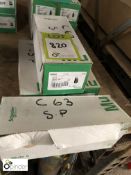 4 boxes 12 Schneider C63 single pole MCBs, boxed and unused