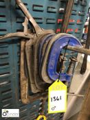6 various G Clamps and Quick Release Clamp