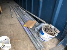Quantity galvanised Scaffold Tubes and Fittings Bin