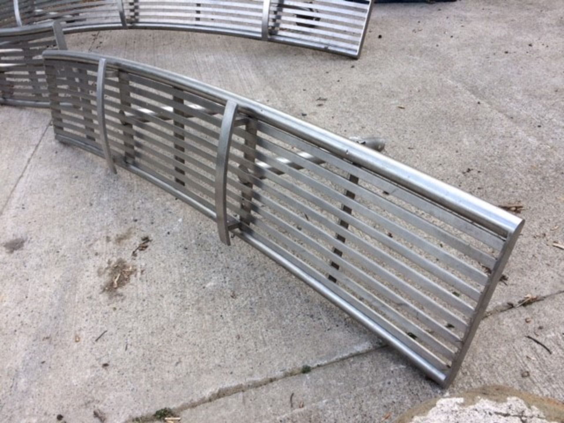 Stainless steel curved outdoor Bench