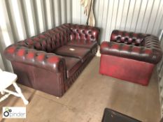 Leather buttonback 3-seat Chesterfield Sofa and Armchair