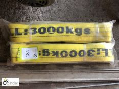 2 Nylon Lifting Slings, 3000kg, unused