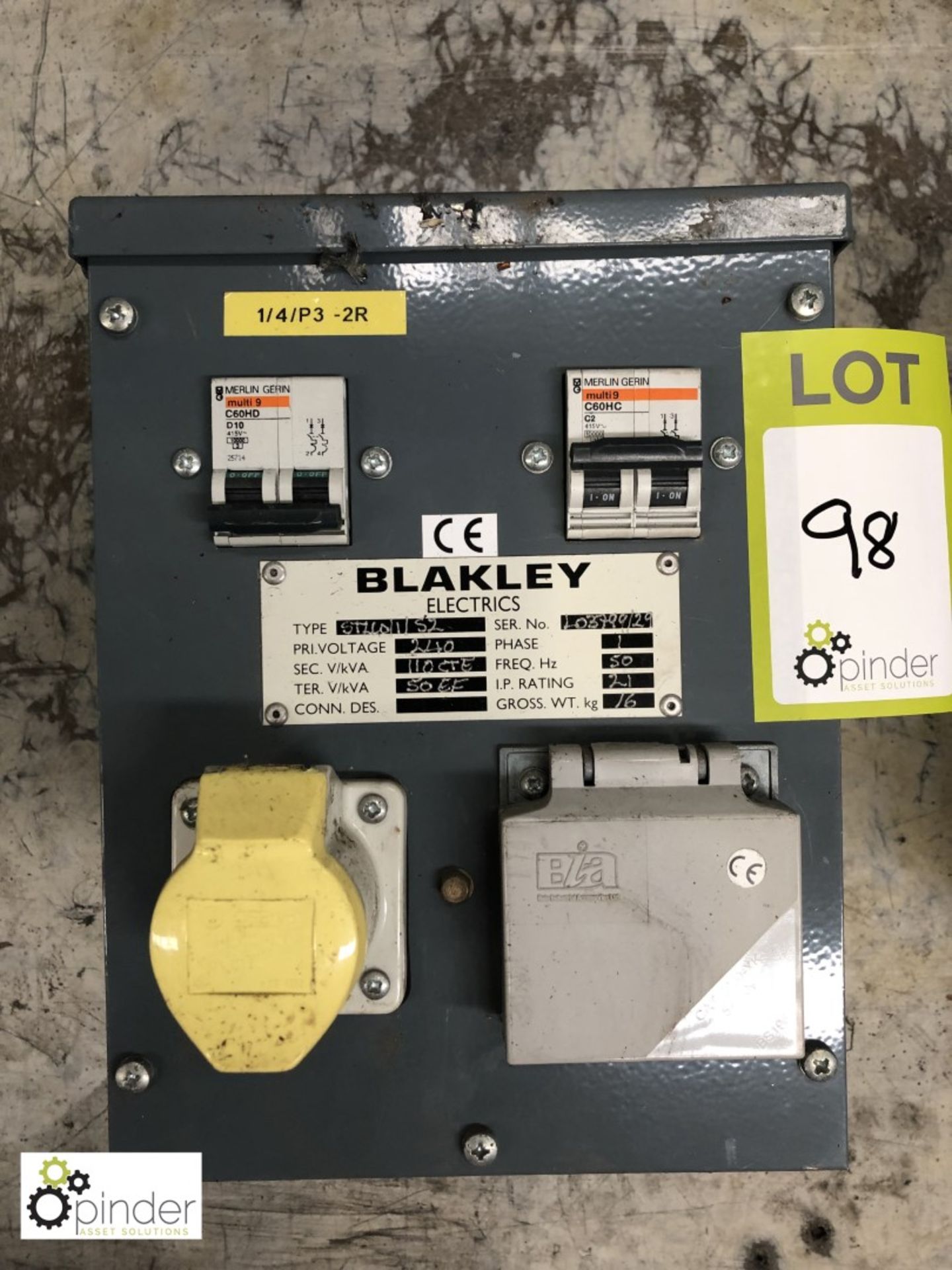 Blakley 110volt Transformer, 2-outlet (please note there is a lift out charge of £5 plus VAT on this