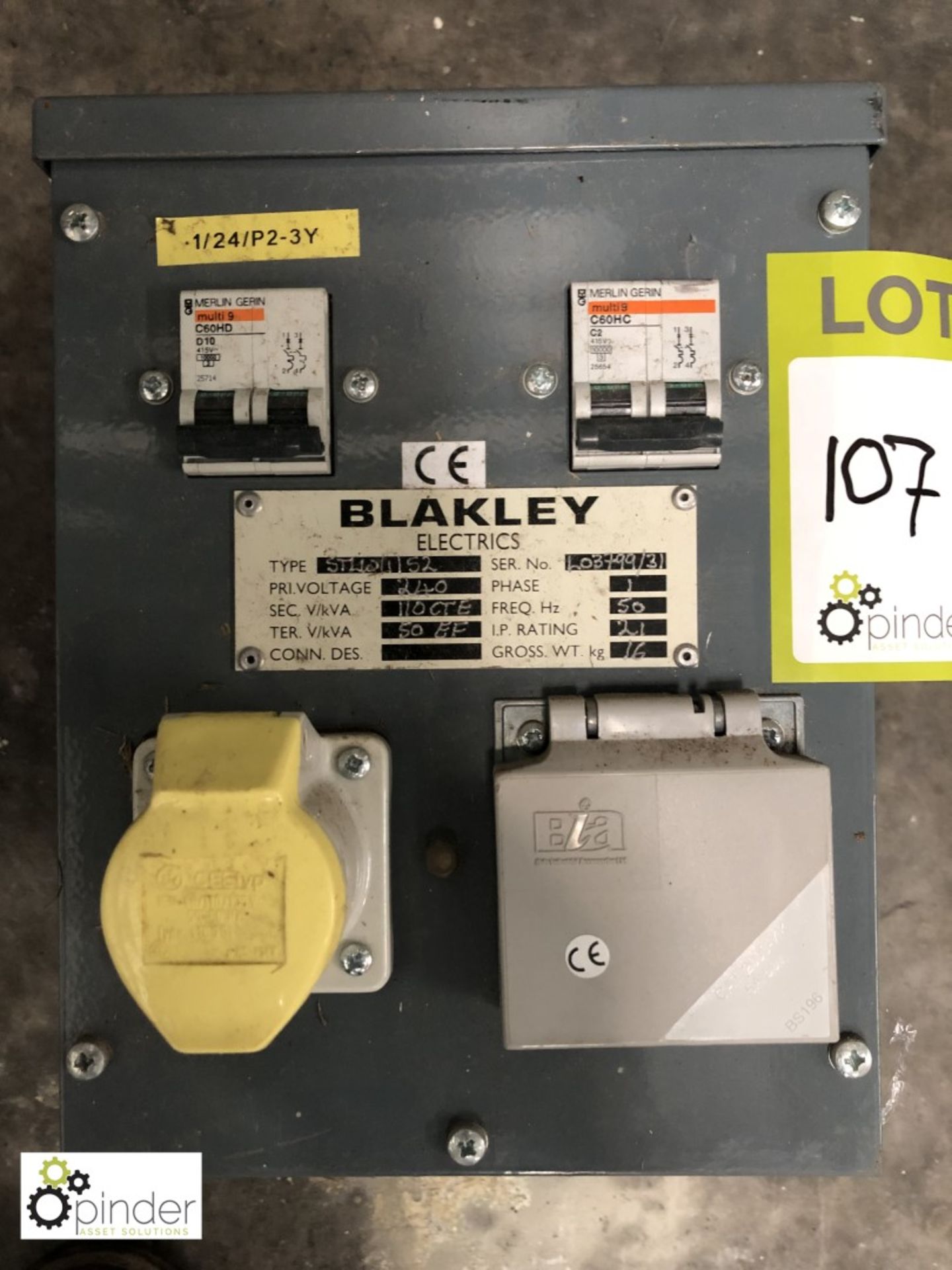 Blakley 110volt Transformer, 2-outlet (please note there is a lift out charge of £5 plus VAT on this