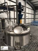 Stainless steel Mixing Vessel, 6000litres, with motorised gearbox, Allen Bradley Panel View 1000