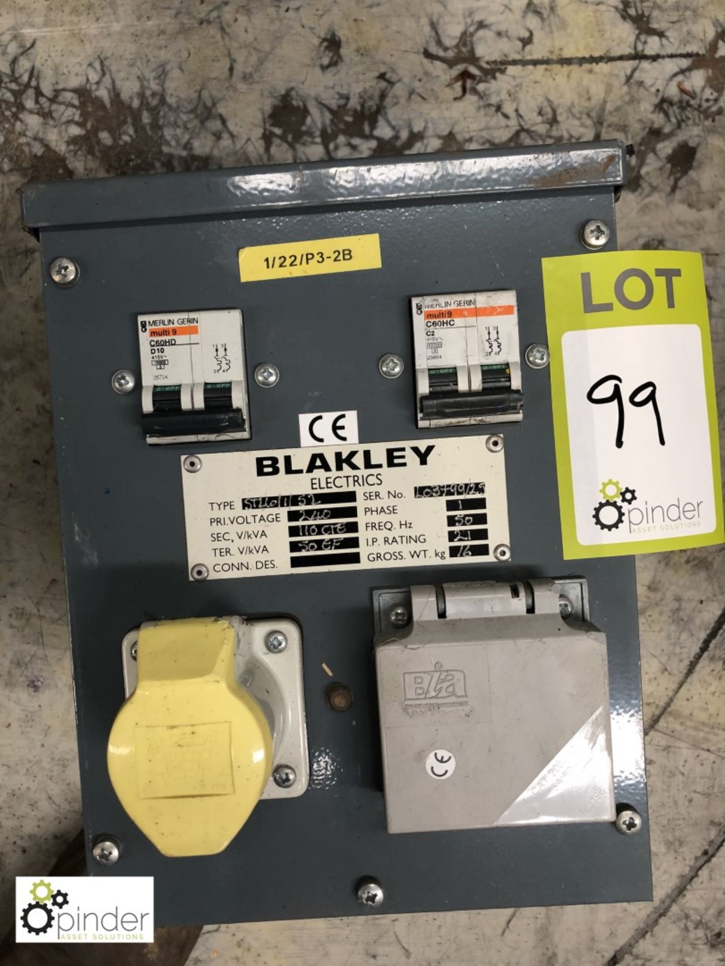 Blakley 110volt Transformer, 2-outlet (please note there is a lift out charge of £5 plus VAT on this