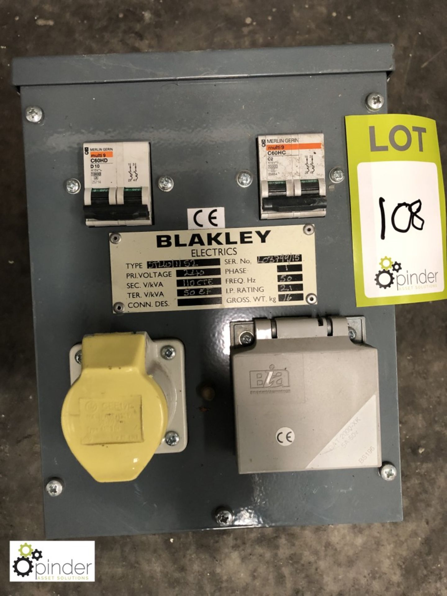 Blakley 110volt Transformer, 2-outlet (please note there is a lift out charge of £5 plus VAT on this