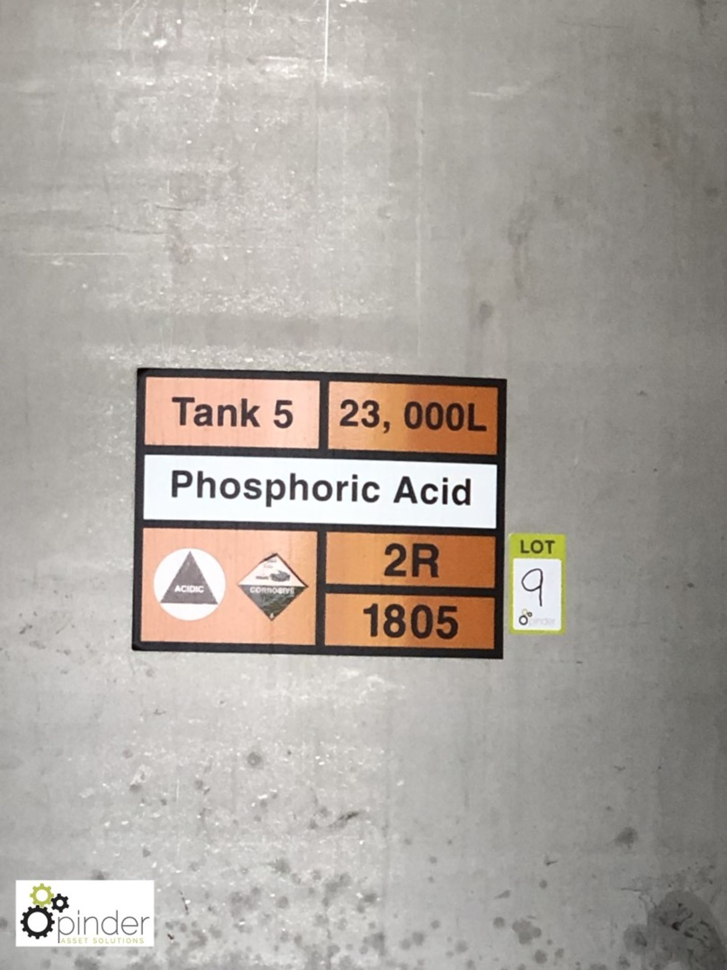 Stainless steel Tank, 23000litres, used to store phosphoric acid (please note there is a lift out - Image 2 of 2