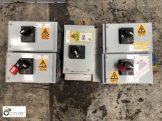 5 Isolation Boxes, 400volts (please note there is a lift out charge of £10 plus VAT on this lot)