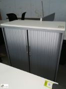 Steel 2-door tambour front Cabinet, 1050mm x 475mm x 1025mm