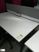 Herman Miller 2-person Desk Cluster, comprising 2 desks 1600mm x 800mm white, privacy screen, 2