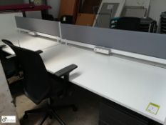 Herman Miller 4-person Desk Cluster, comprising 2 desks 1800mm x 800mm, 2 desks 1600mm x 800mm,