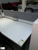 Herman Miller 2-person Desk Cluster, comprising 2 desks 1600mm x 800mm white, privacy screen, 2