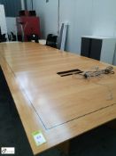 Oak effect 4-section Boardroom Table, each section 1400mm x 1800mm