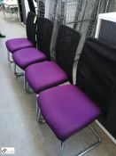 4 upholstered tubular Meeting Chairs, black/purple