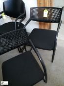 2 Vitra upholstered tubular framed Meeting Armchairs, black