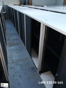2 steel 2-door tambour front Cabinets, 1000mm x 470mm x 1150mm (doors missing)