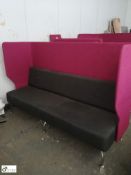 2 upholstered 2-tone high back Bench Seats, 2150mm with central shelfing unit