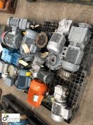 7 various Geared Motors, 5 Electric Motors, Gearbox, to pallet (please note there is a £5 plus VAT