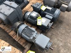 3 various Geared Motors, comprising 1.5kw, 0.75kw (please note there is a £5 plus VAT lift out