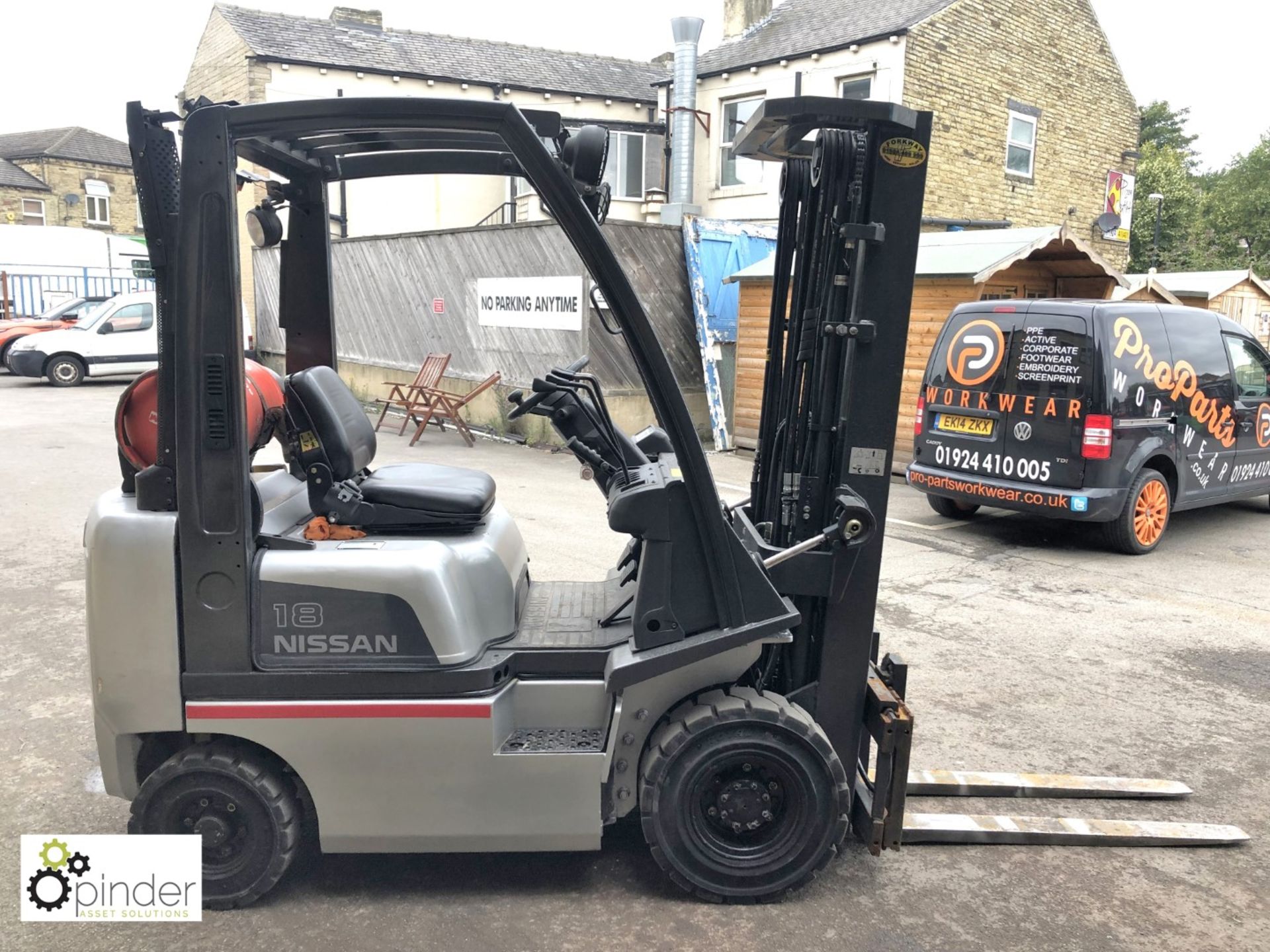 Nissan PIDI A18LQ LPG Forklift Truck, 1750kg capacity, 7056hours, triplex container spec mast, - Image 3 of 13