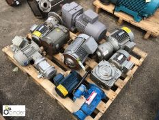 4 various Geared Motors and 6 Electric Motors, to pallet (please note there is a £5 plus VAT lift