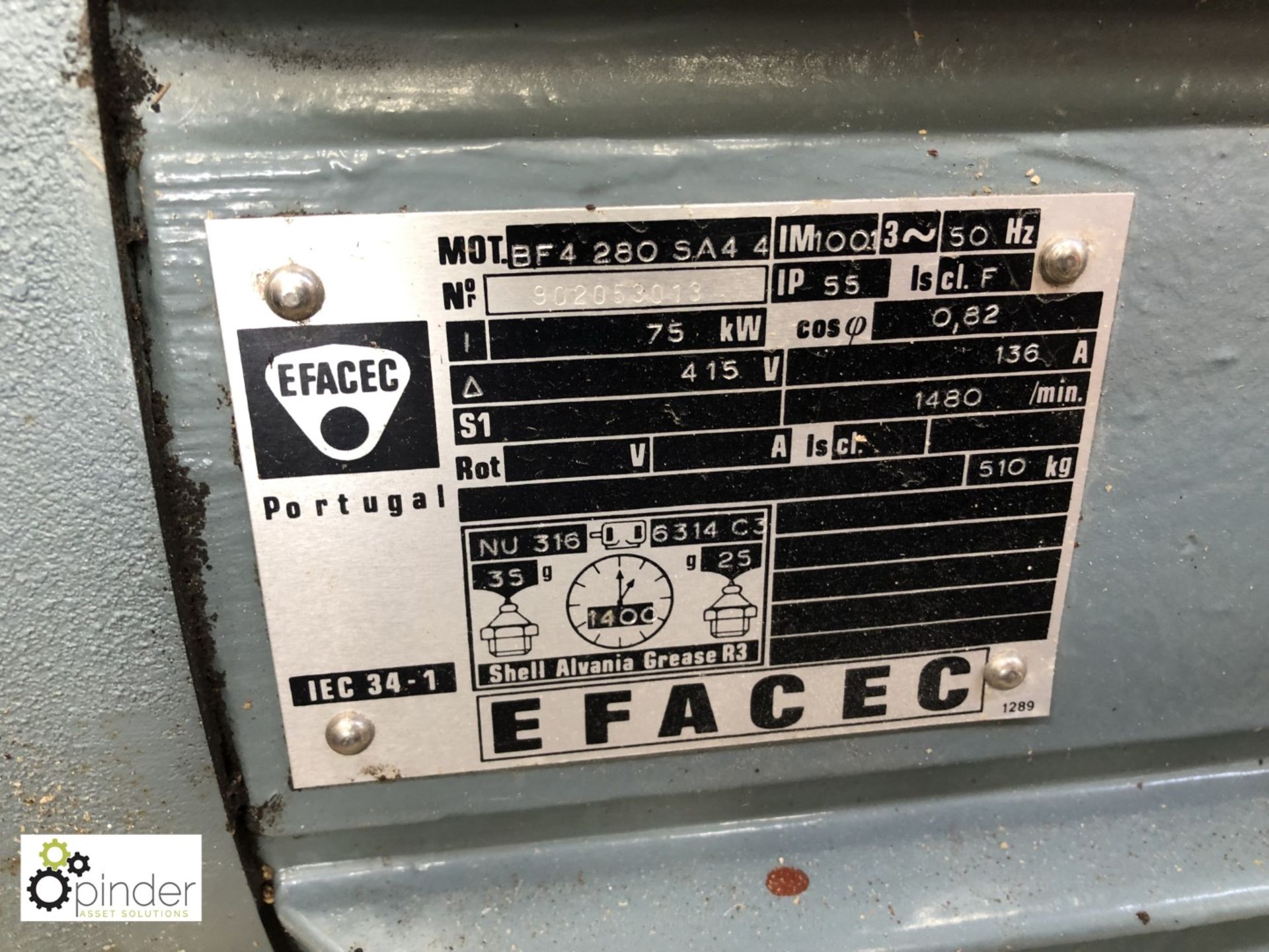 E Facec BF4280SA4 4 Electric Motor, 75kw (please note there is a £5 plus VAT lift out charge on this - Image 2 of 2