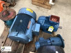 2 various Electric Motors, Geared Motor and Gearbox, up to 18.5kw (please note there is a £5 plus