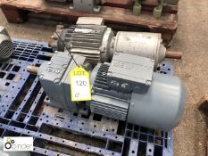 2 various Geared Motors, 1.1kw (please note there is a £5 plus VAT lift out charge on this lot)