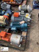 6 various Geared Motors, comprising 0.75kw, 1.5kw, 0.55kw, etc (please note there is a £5 plus VAT