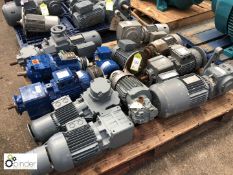 9 various Geared Motors and 3 Electric Motors, to pallet (please note there is a £5 plus VAT lift