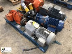 4 various Geared Motors, comprising 4kw, 2.2kw, etc (please note there is a £5 plus VAT lift out