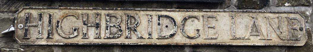 Aluminium Street Sign “Highbridge Lane”