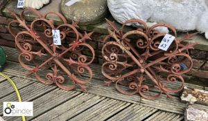 4 Victorian wrought iron blacksmith made Decorativ