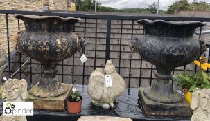 Pair of Coalbrookdale Urns with lion mask handles